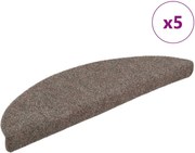 vidaXL Covorașe autoadezive pentru scări, 5 buc., 56x17x3 cm, bej, semirotunde