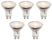 Set de 5 becuri LED GU10 50mm, dimabile, clare, 4.9W 430 lm 2700K