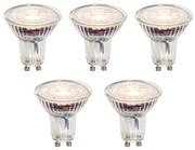 Set de 5 becuri LED GU10 50mm reglabile, clare, 4,9W, 430 lm, 2700K