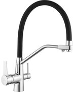 Mexen Duo baterie de bucătărie, crom/negru - 671701-07