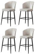 Set de scaune de bar Rubi Cream and Black, 4 buc., 4 buc