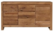 Comoda natur, din lemn de stejar, cu 3 sertare si 2 usi, aspect rustic, Newhill