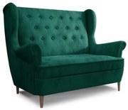 Canapea verde-închis cu tapițerie din catifea 150 cm Aros – ELTAP