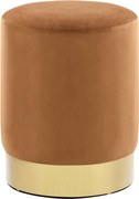 vidaXL Taburet, maro și auriu, catifea 28 x 36 cm