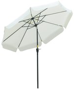 Outsunny Umbrelă Rotundă Rabatabilă pentru Grădină și Terasă, Protecție UV 50+, Φ266x250cm, Nuanță Bej | Aosom Romania