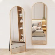 Oglindă decorativa, arcuita, cu ramă metalică, oglindă podea, perete sau montare independenta, 150x40 cm