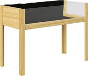 Outsunny Strat Înălțat de Grădină din Lemn cu Panouri din Acril și Orificii de Drenaj, 110x50x80 cm, Lemn Natural | Aosom Romania