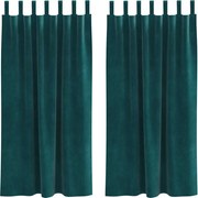 vidaXL Perdele opace 2 pcs Verde închis 140 x 175 cm Catifea