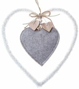 Inimă suspendată din textil 22,5 cm, fleece