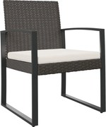 vidaXL Scaune de bucătărie de grădină, 2 buc., maro, rattan PP