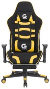 Scaun gaming Genator V2, Material Textil, Functie Sezlong, Negru/Galben