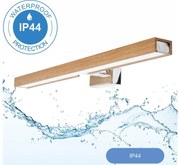 Aplică LED pentru oglindă de baie Brilagi WOODY MIRROR LED/12W/230V IP44 stejar/crom