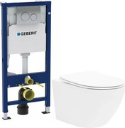 Pachet vas wc Rune Ivaldi, capac slim softclose, rezervor wc Geberit Duofix si clapeta crom Delta20
