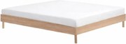 Pat matrimonial în culoare naturală din lemn de stejar fără tăblie fără somieră 180x200 cm Forrest – Vipack