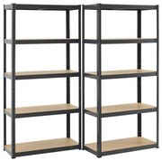 Juskys Set 2 rafturi - 180x90x40cm - gri