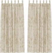 vidaXL Cortine din catifea cu perdele 2 pcs Crem 225 x 140 cm Catifea