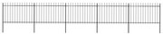 vidaXL Gard de grădină cu vârf tip suliță din oțel 892,5x120 cm, negru