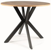 Masa rotunda Talia II stejar/negru mat - ø90 / h76 cm