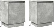 vidaXL Dulap de noapte 2 pcs Gri din beton 39 x 34,5 x 50 cm