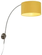 Lampă de perete arcadă din oțel cu abajur galben 35/35/20 reglabilă