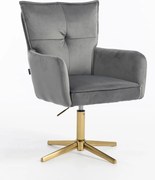 HR250CROSS Scaun Catifea Grafit Bază Aurie