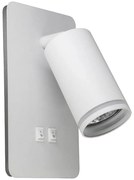 Spot LED de perete PARIS 1xGU10/10W/230V + LED/6W/230V alb