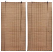 vidaXL Jaluzele din bambus tip rulou, 2 buc., maro, 80 x 160 cm