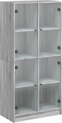 vidaXL Dulap înalt cu uși, gri sonoma, 68x37x142 cm, lemn compozit