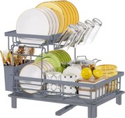Uscator de vase HausRoland HR306-4, 2 nivele, 48,5 x 33 x 32,5 cm, Gri