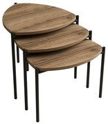 Măsuță Lenny Walnut, 3 bucăți