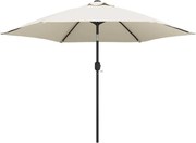 vidaXL Umbrelă de soare de grădină în consolă cu LED, alb nisipiu, 3 m