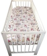Lenjerie Patut Bebe Novokids™ din BUMBAC 100% , 3 Piese, Dimensiune Universala, PILOTA INCLUSA, Model Ursuleti Love, Alb