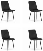 Set 4 Scaune Bucatarie/Dining Gabe Catifea Negru