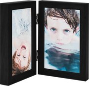 vidaXL Ramă foto dublă, colaj, negru, 2 x (21x29,7 cm)