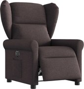 vidaXL Fotoliu rabatabil electric, maro închis, material textil