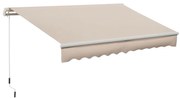 Outsunny Copertină Extensibilă pentru Exterior, Copertină Roll-Up cu Deschidere Manivelă, 295x200 cm, Bej | Aosom Romania