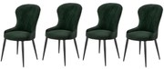 Set 4 scaune K366 velvet verde