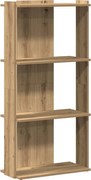 vidaXL Bibliotecă 3 etaje stejar artizanal 60x30x120 cm lemn prelucrat