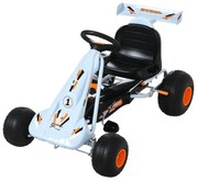 HOMCOM Go-Kart cu pedale și frână manuală, scaun reglabil, pedală, marsarier, kart cu lanț, vehicul pentru copii, jucărie auto-pedalier pentru copii de la 3 ani Albastru deschis | Aosom Romania