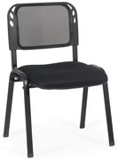Scaun conferință negru din material textil tip mesh și cadrul metalic vopsit HRC 600