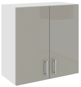 Corp Superior Karo, 2 Usi, Gri Lucios/Alb, MDF, 60 x 30 x 60 cm