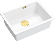Chiuveta compozit sub blat Quadron Logan 100 alb - auriu 59.5x45.1 cm