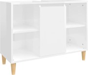 vidaXL Dulap de chiuvetă, alb extralucios, 80x33x60 cm, lemn prelucrat