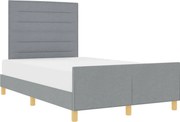 vidaXL Cadru de pat cu headboard Gri deschis 120 x 190 cm țesătură