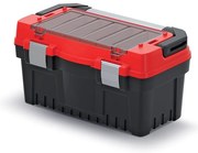 Cutie pentru scule cu mâner și încuietori din aluminiu 47,6 x 26 x 25,6 cm, despărțitori, roșu