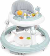 Premergator multifunctional Kidizi Pippa albastru pentru baieti, cu panou interactiv pentru picioare, tavita muzicala detasabila si inaltime reglabila pe 3 niveluri