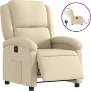 vidaXL Fotoliu rabatabil electric, crem, material textil