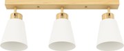 HOMCOM Candelabru de tavan cu 3 puncte de lumină reglabile la 90° și socluri E27, culoare lemn | Aosom Romania