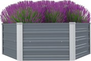 vidaXL Pat înalt cu straturi, 129x129x45 cm, oțel galvanizat, gri
