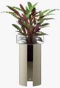 Ghiveci de flori Terrazza, î. 60 cm, Ø34 cm, transparent/gri beton - LSA international